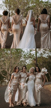 Simple Round Neck Mermaid Sequin Bridesmaid Dresses Sexy Party Dresses MyChicDress